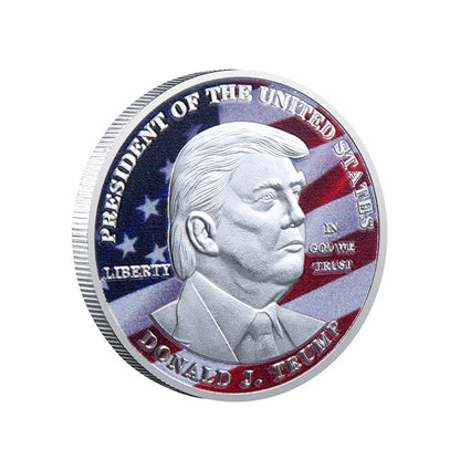 New President Trump Donald Trump Commemorative Coin Silver Gold Plated Eagle Medal Coin Donald J Trump "in God We Trust" Coins