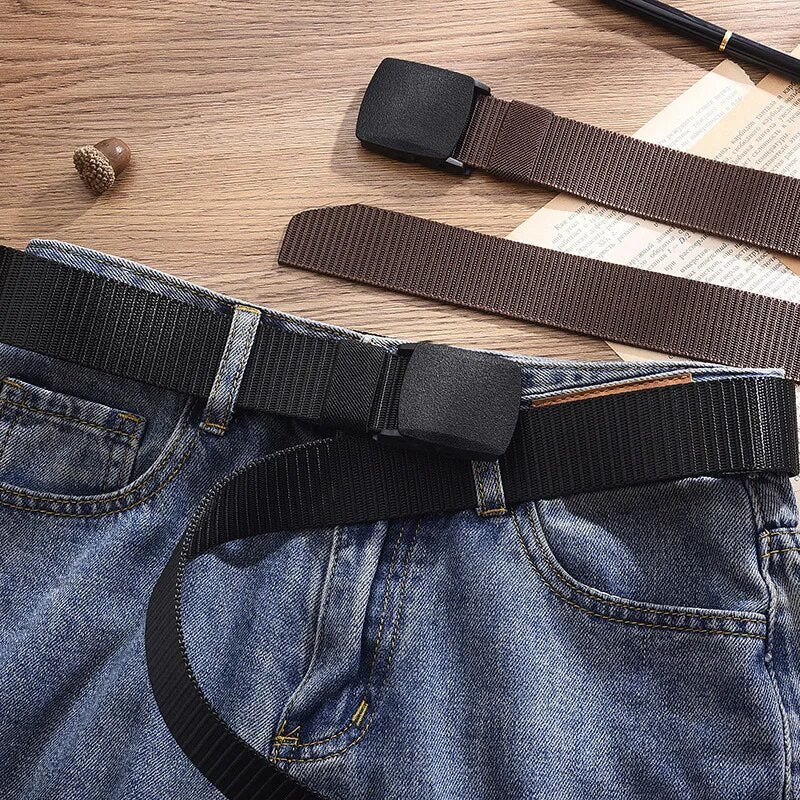 Men's Belt Canvas Automatic Buckle Belt Outdoor Multifunctional Tactical Nylon Belts Hunting Belt Accessories