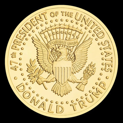 2024 Assassination Attempt Donald Trump Gold Coin US 47th President Souvenir Metal Crafts Fans Gift