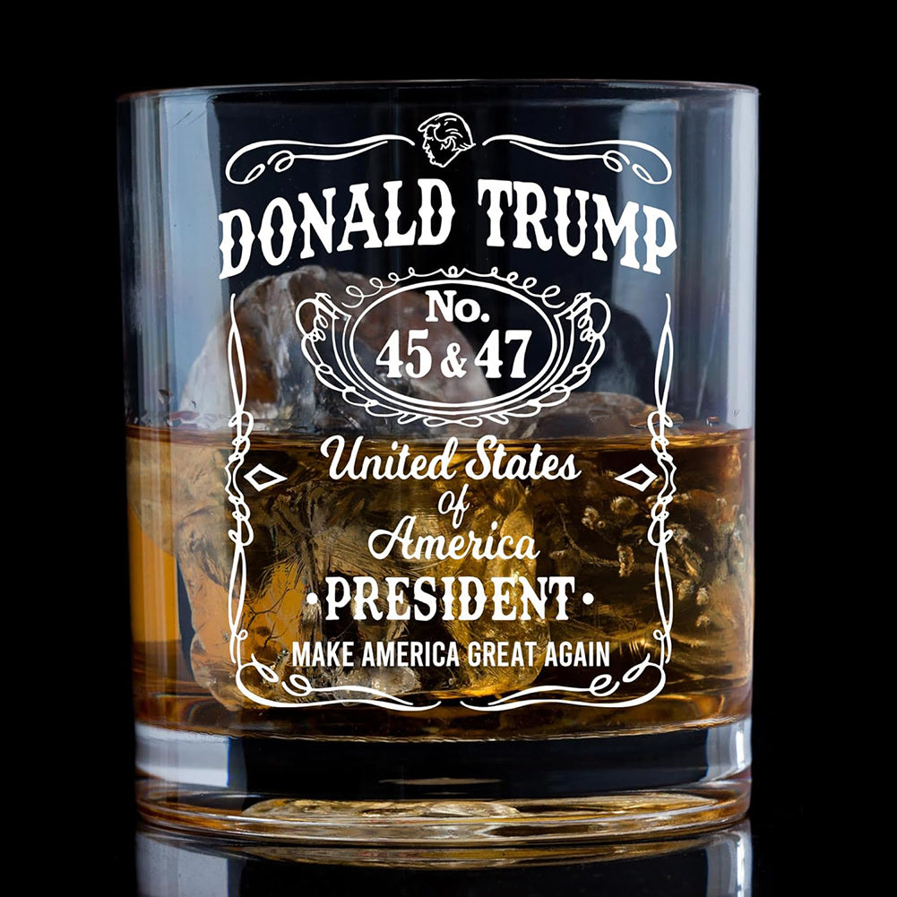 Trump-Whiskey Glass Make America Great Again Wine Glass Lasers Engraved Presidency Trump-Glasses Funny Unique Dad Present